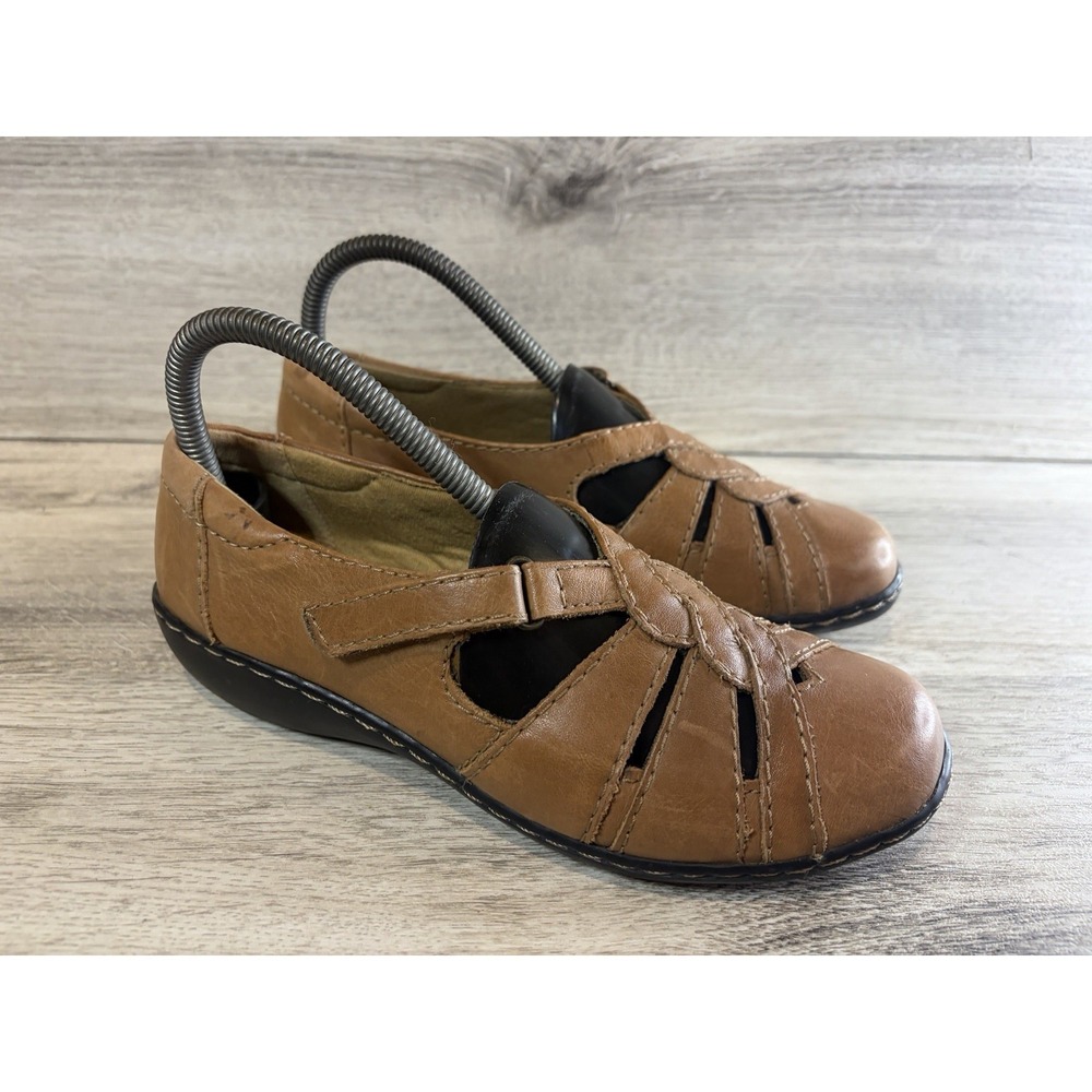 Clarks Bendables Shoes 6.5 M Womens Brown Ashland Spin Q Leather‎ Comfort